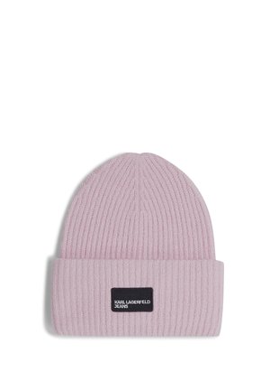 Karl Lagerfeld Jeans, LOGO PATCH LONG - Плетена шапка - lilac snow