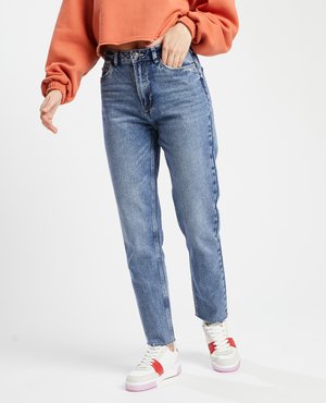 STRAIGHT LEG JEANS - HIGH WAIST - Straight leg jeans - denimblau