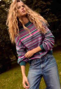 Next FAIRISLE STRIPE CREW NECK PETITE  - Džemperis - teal blue
