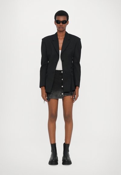 Feng Chen Wang DECONSTRUCTION FOLDING SKIRT - Fustă denim - black