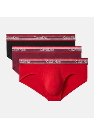 Calvin Klein Underwear, 3 PACK BRIEFS - ICON COTTON STRETCH - Slip - black, established red, goji berry