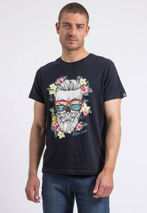 COL ROND NOPILUCA - T-shirt imprimé - bleu marine