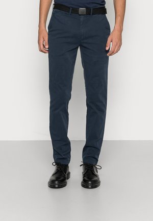 SLIM FIT GARMENT DYE BELT - Chinos - navy