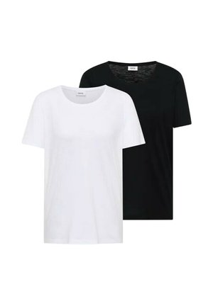 BASIC T-SHIRT MIT RUNDHALS IM 2ER-PACK - T-shirt basic - black/white