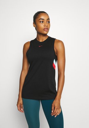 DRY STRIPE - Top - black/chile red