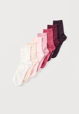 Anna Field WEEKDAY 7 PACK - Nogavice - pink/purple/off-white