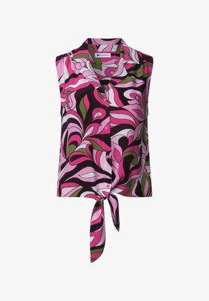 Street One, BLOUSE TOP WITH BOWLING-COLLAR AND KNOT - Chemisier - magenta dream