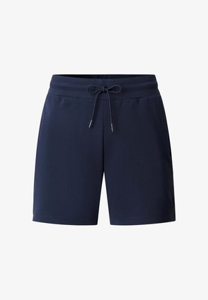 Pantaloncini casual blu navy con vita elastica e coulisse, progettati per comfort e vestibilità rilassata.