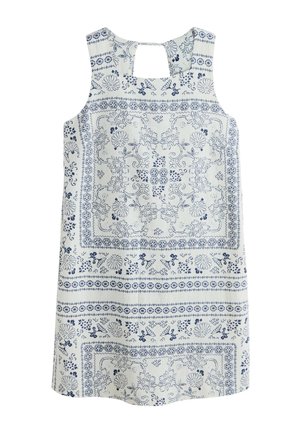 Next, Etuikleid - white blue tile print