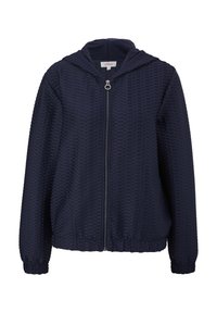 s.Oliver MET GESTRUCTUREERD MOTIEF - Sweater met rits - navy