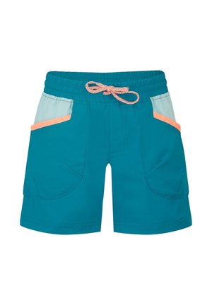 TROLLKIDS, GIRLS SENJA SHORTS - Outdoor Shorts - harbor blue aqua haze mellow peach