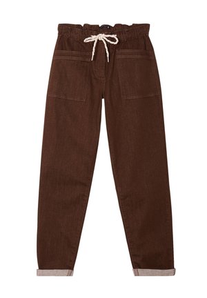 Breal WEITE MIT KORDELZUG - Jean boyfriend - marron foncé