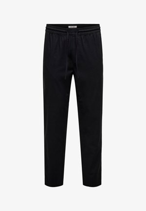 Only & Sons, ONSREID LINUS TAPERED SLUB - Stoffhose - black
