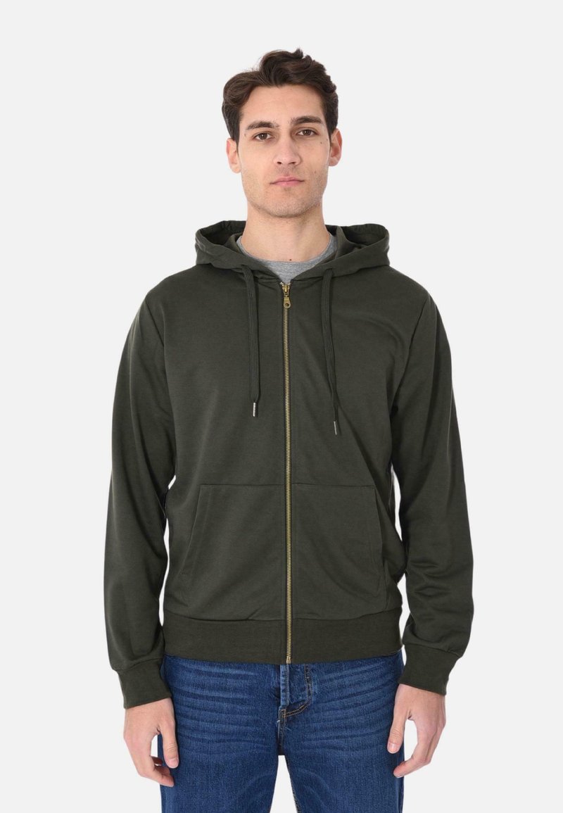 Ciabalù CON CAPPUCCIO - Felpa con zip - verde militare