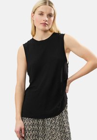 REGULAR FIT - SOFT TOUCH SLEEVELESS CREW NECK TANK - Tops - black