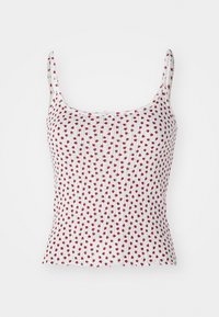 TANK POINTELLE WITH LETTUCE EDGE - Camiseta de pijama - light white