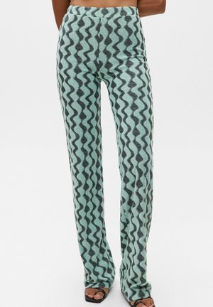 Trousers - mottled turquoise
