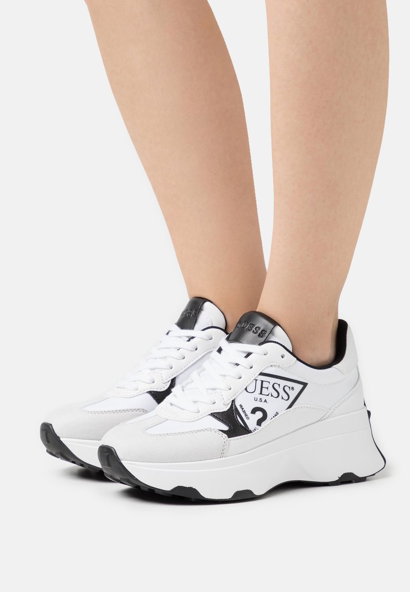guess white trainers womens