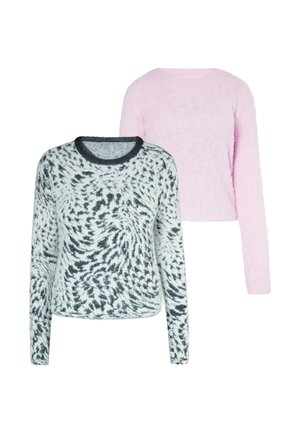 Mo, 2-PACK - Pullover - pink  weiss schwarz