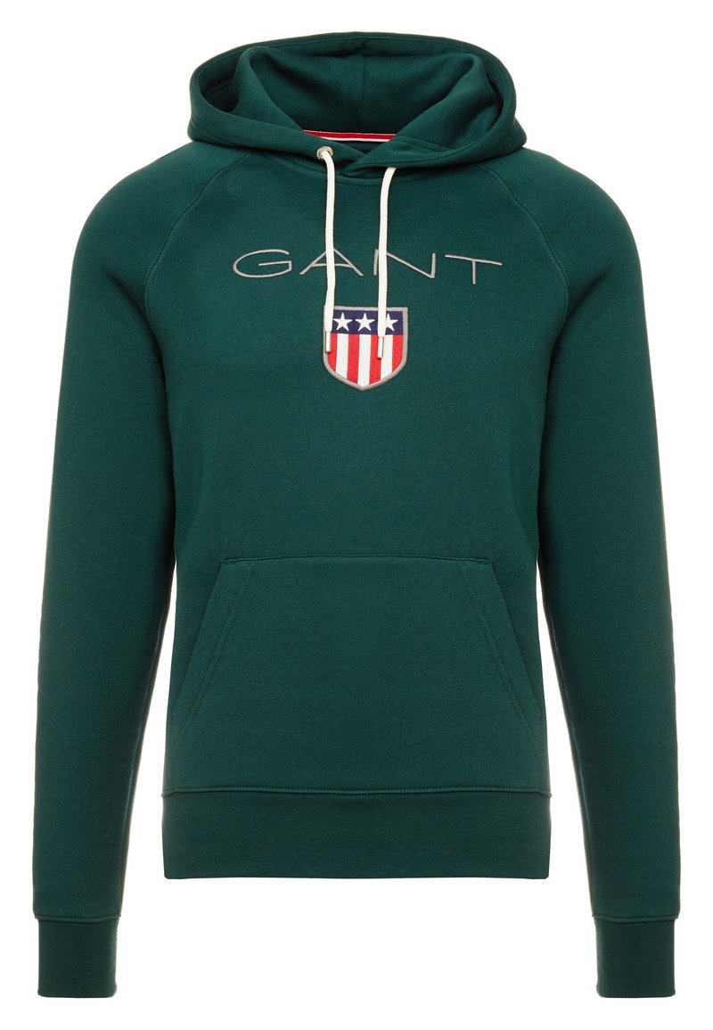 GANT SHIELD HOODIE - Hoodie - tartan green/green - Zalando.ie