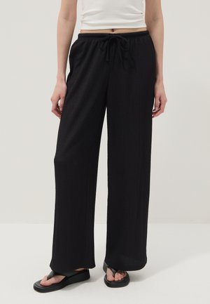 B.ANGEL, BROWN WIDE-LEG JOGGERS - Pantalon classique - black