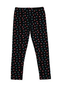 Zwarte leggings met een algehele print van roze en blauwe sterren. Zachte stof met een elastische tailleband voor comfort en pasvorm.