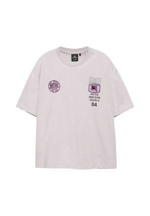 PULL&BEAR, BOXY SHORT SLEEVE WITH GRAPHIC - T-SHIRT - Tričko s potlačou - lilac
