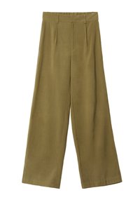 Stradivarius STRAIGHT-LEG SMART WITH PLEATS - Pantalon classique - khaki