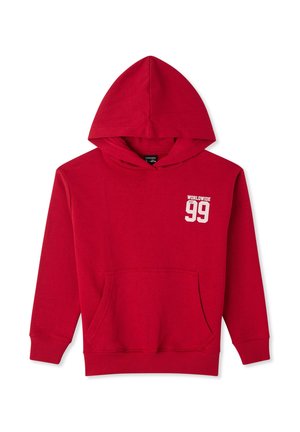 CON STAMPA COLLEGE FRONTE RETRO - Felpa con cappuccio - rosso vivo