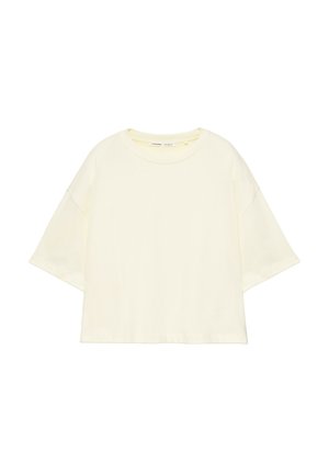PULL&BEAR, BOXY SHORT-SLEEVED T-SHIRT - T-shirt basique - light yellow