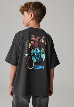 smALLSAINTS REGULAR FIT- GRAPHIC CREW - T-shirts print - black dragon