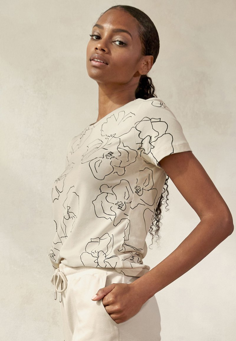 LASCANA KURZARM - Camiseta estampada - creme