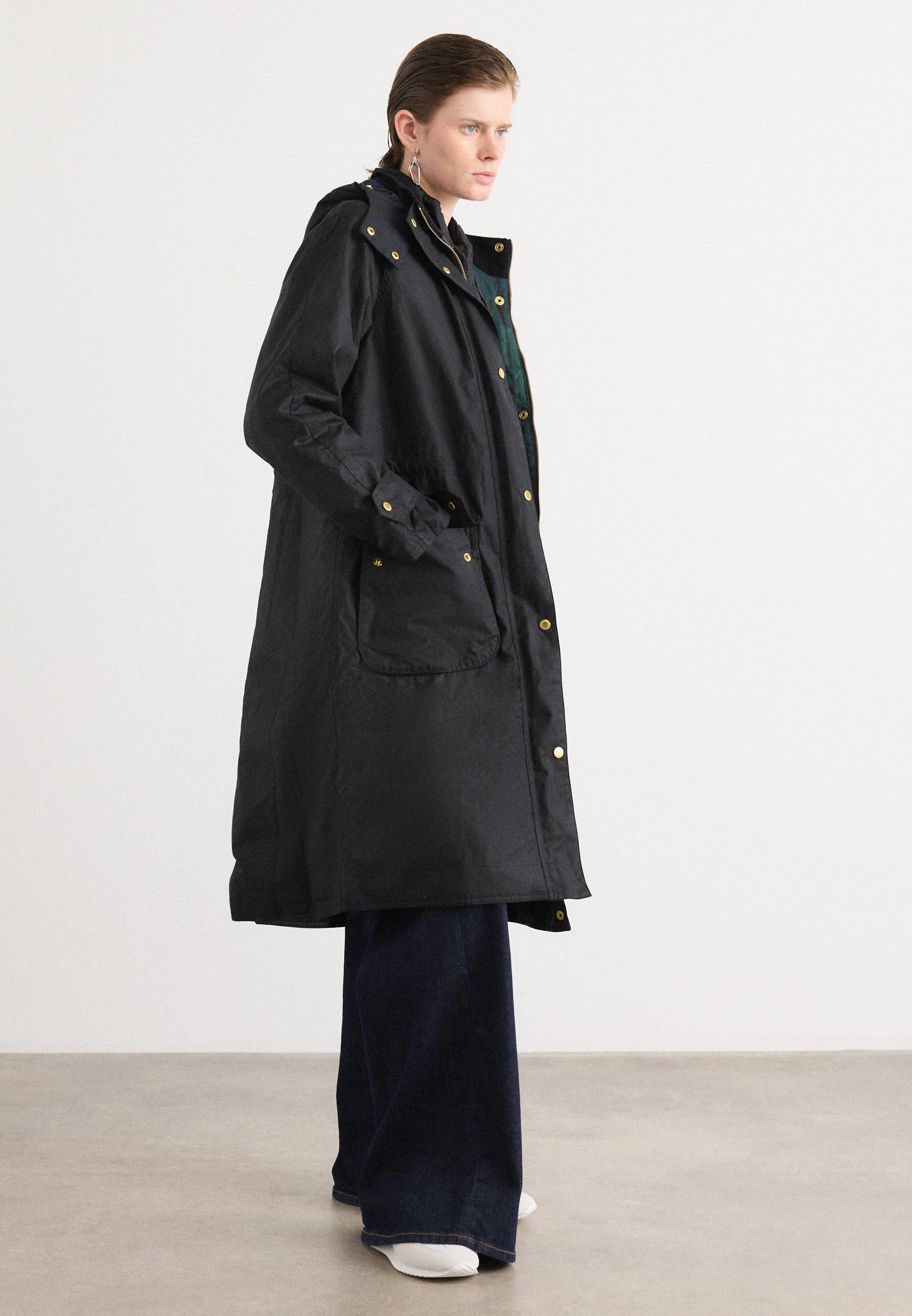Waxed Cotton Jacket Barbour International Moto Green Clutch Parka
