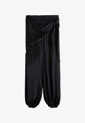 Next, REGULAR FIT - TASSEL SCARF BELTED BALLOON LEG TROUSERS . - Pantalon classique - black