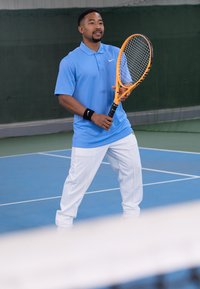 Nike Performance SOLID - Poloshirts - blue beyond/white