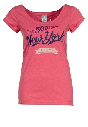 T-shirt med print - coral