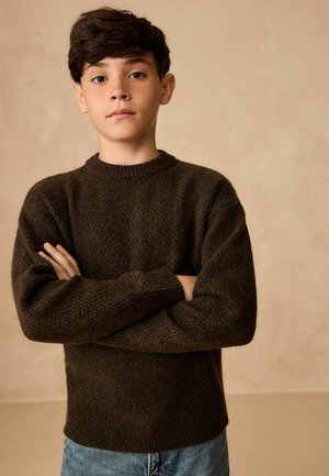 Next, CREW NECK - Striktrøje - chocolate brown