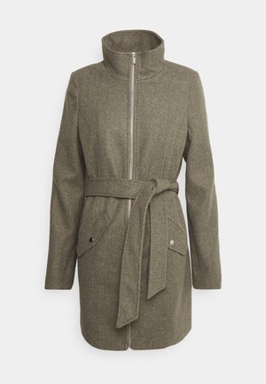 Vero Moda Tall VMPOPALLY ZIP JACKET - Kratek plašč - peat melange