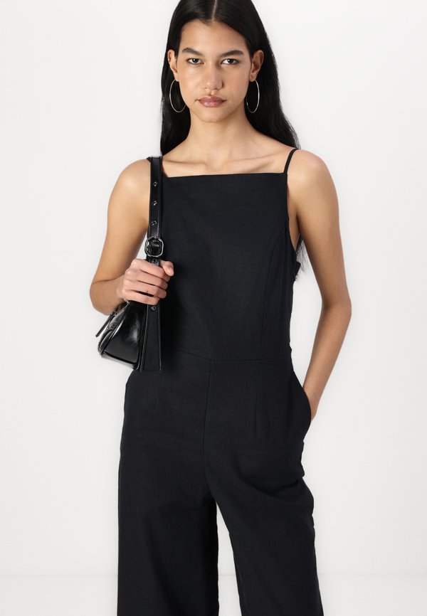 Linen-Blend Apron Jumpsuit - Jumpsuit4