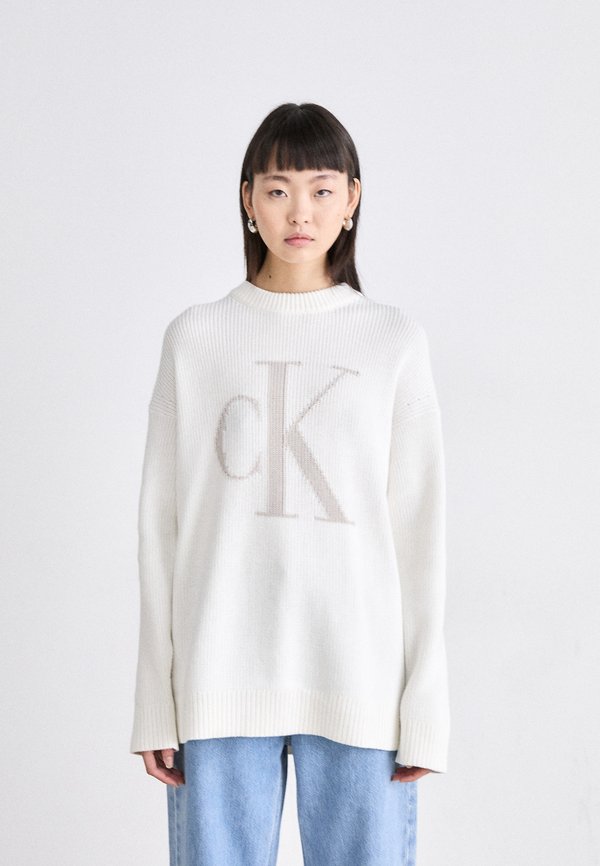 INTARSIA HIGH NECK - Jumper - ivory