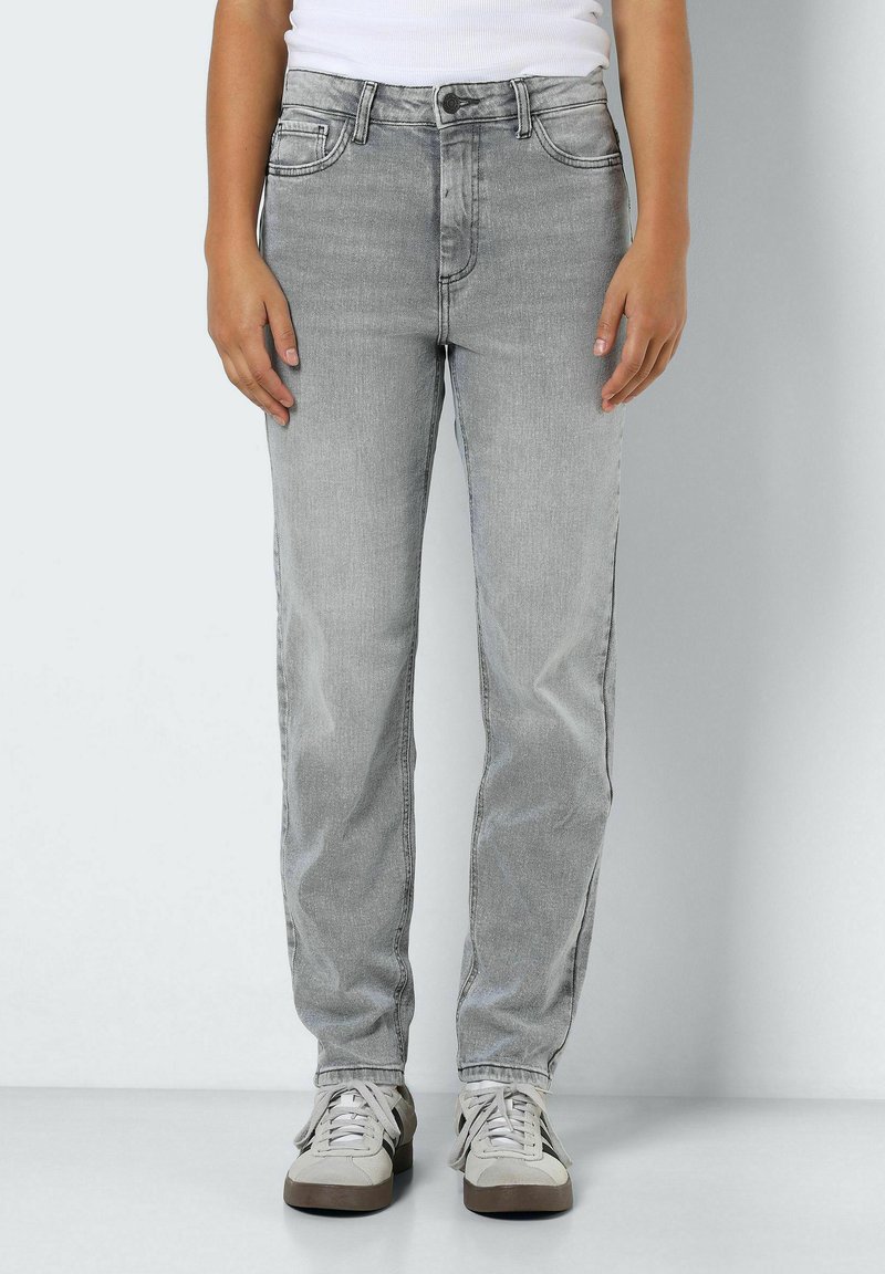 Noisy May - NMMONI HIGH WAIST - Traperice ravnih nogavica - light grey denim, Povećaj