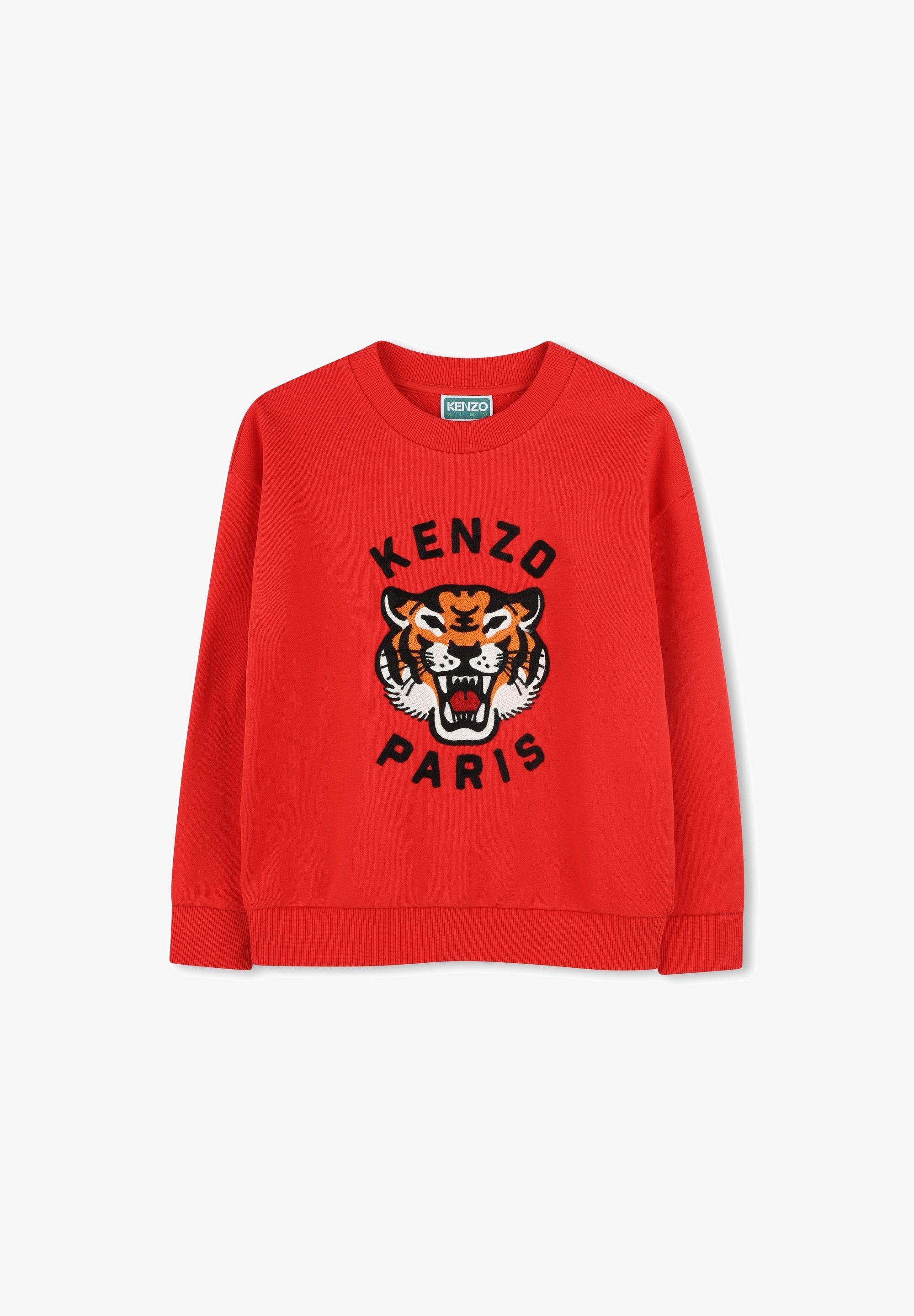 KENZO kids TIGRE BRODÉ Felpa rouge vif/rosso - Main Image