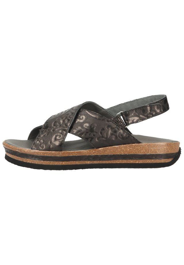 Sandalen met plateauzool - schwarz