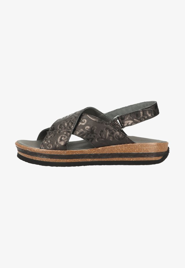 Sandalen met plateauzool - schwarz