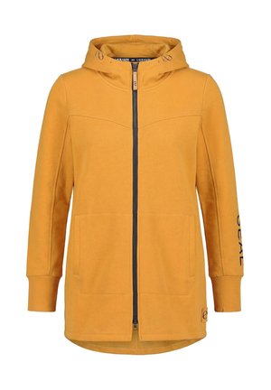 LAURASØN, CONTRAST ZIPPER HOODIE - Sweat zippé - ochre