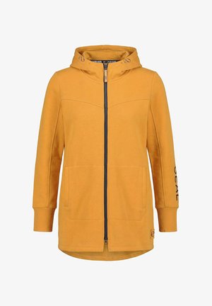 LAURASØN, CONTRAST ZIPPER HOODIE - Sweat zippé - ochre