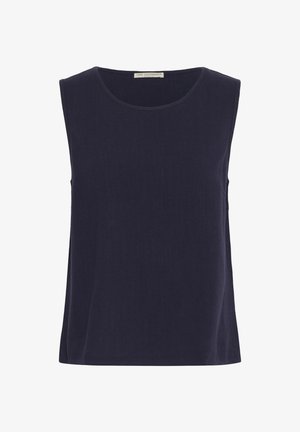 Snavy top zonder mouwen, gemaakt van zachte stof, met een ronde hals en een ontspannen pasvorm. Geen zichtbare patronen of accenten. Eenvoudig ontwerp.