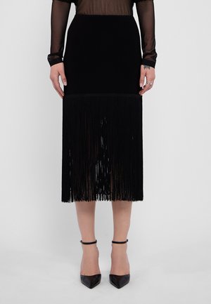 FRINGE SKIRT - Pouzdrová sukně - black