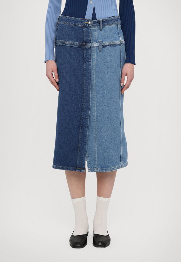 Denim skirt - two tone denim