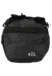Musta vedenpitävä laukku, jonka kapasiteetti on 40 litraa. Laukussa on sileä pinta, vankat hihnat ja rullattava sulkemismekanismi.